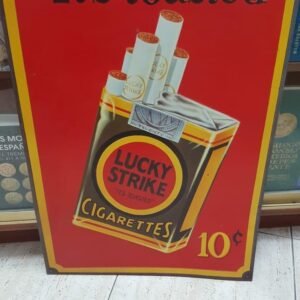ANTIGUO CARTEL DE CHAPA DE LUCKY STRIKE