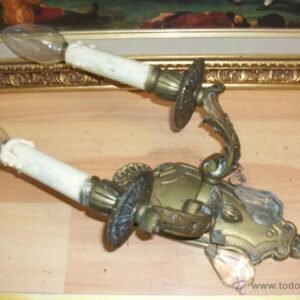 ANTIGUO APLIQUE DE BRONCE DE 2 LUCES