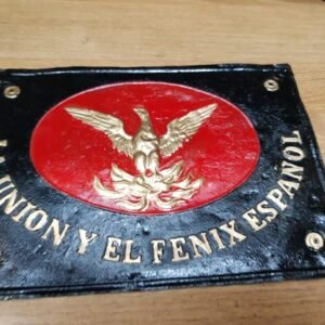 ANTIGUO CARTEL DE CHAPA DE LA UNION Y EL FENIX ESPAÑOL