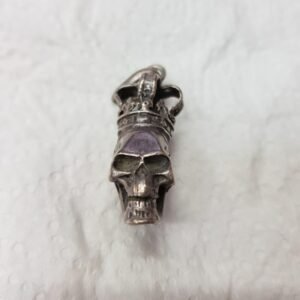 ANTIGUO COLGANTE CON CALAVERA-PLATA